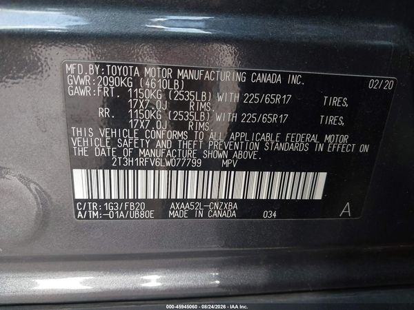2020 TOYOTA RAV4 LE