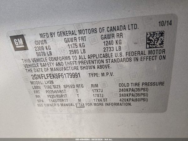 2015 CHEVROLET EQUINOX LT — I9