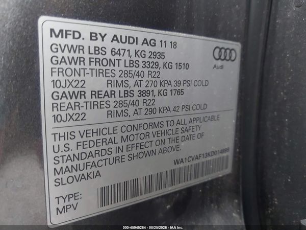 2019 AUDI Q8 55 PREMIUM