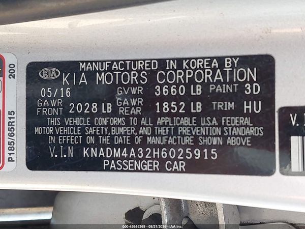 2017 KIA RIO LX