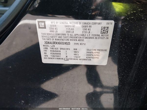 2016 CHEVROLET EQUINOX LTZ — I9