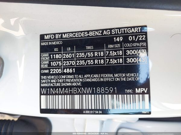 2022 MERCEDES-BENZ GLB 250 4MATIC
