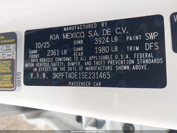2025 KIA K4 LXS