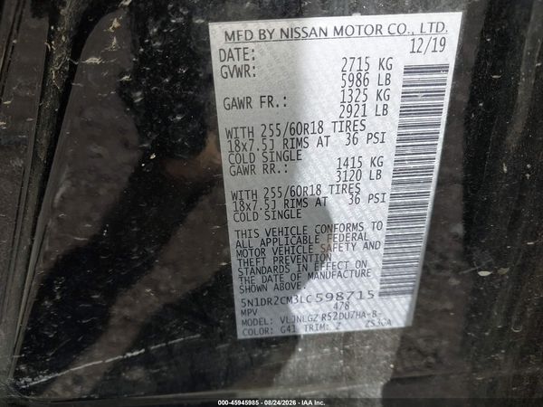 2020 NISSAN PATHFINDER SL 4WD — I9