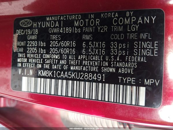 2019 HYUNDAI KONA SE