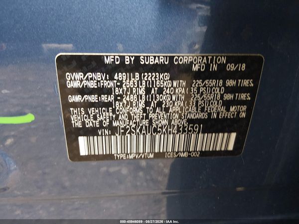 2019 SUBARU FORESTER LIMITED