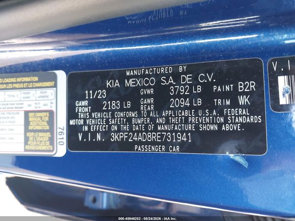2024 KIA FORTE LXS
