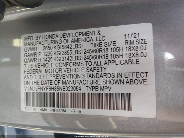 2022 HONDA PILOT AWD TRAILSPORT — I9