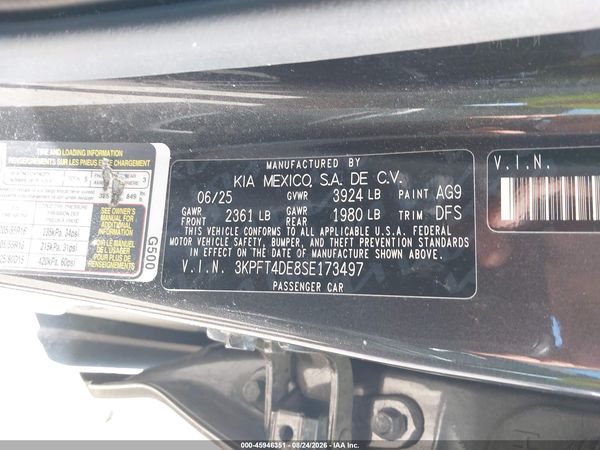2025 KIA K4 LXS