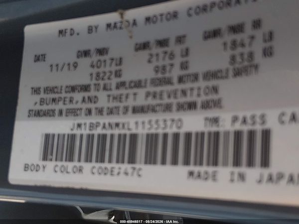 2020 MAZDA MAZDA3 PREMIUM PACKAGE