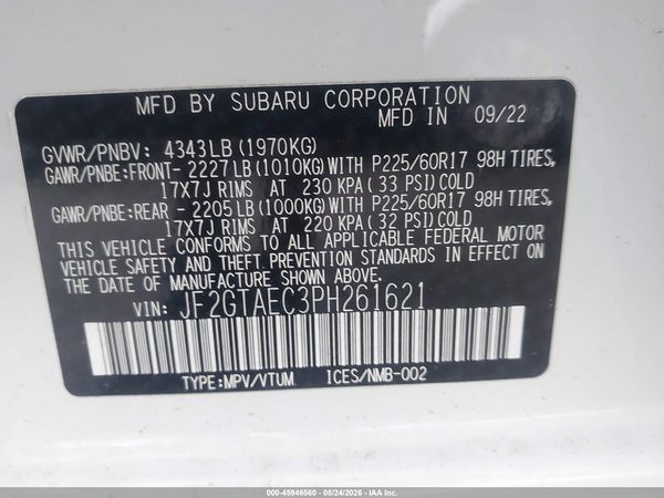 2023 SUBARU CROSSTREK PREMIUM — I9