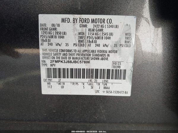 2018 FORD EDGE SEL — I9
