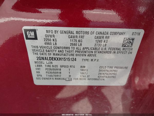 2017 CHEVROLET EQUINOX PREMIER — I9