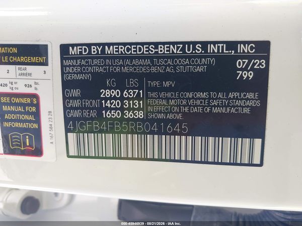 2024 MERCEDES-BENZ GLE 350 4MATIC — I9