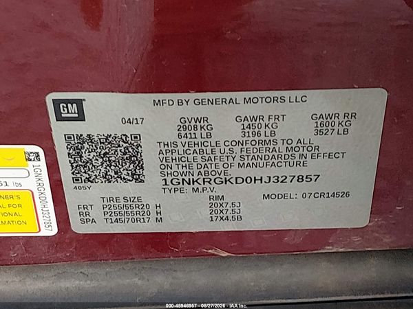2017 CHEVROLET TRAVERSE LT — I9