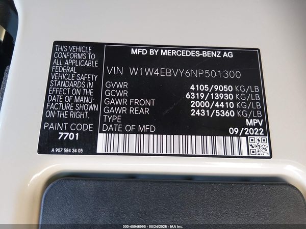 2022 MERCEDES-BENZ SPRINTER 2500 STANDARD ROOF V6