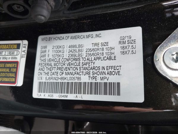 2019 HONDA CR-V EX-L