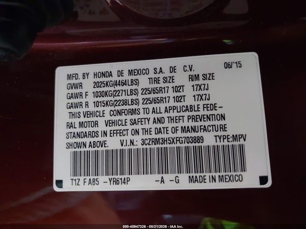 2015 HONDA CR-V EX