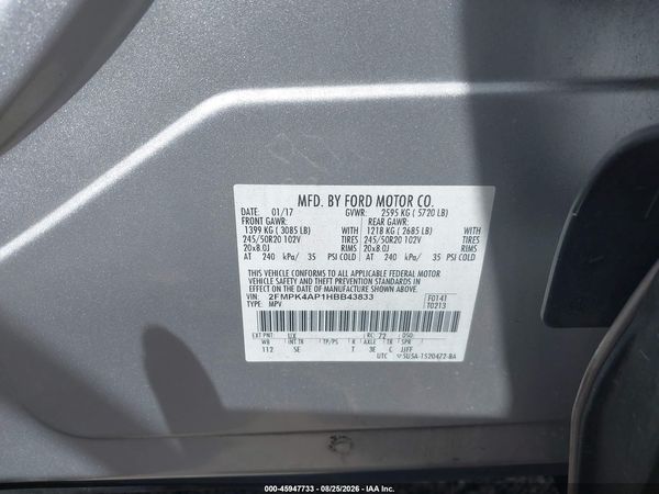 2017 FORD EDGE SPORT