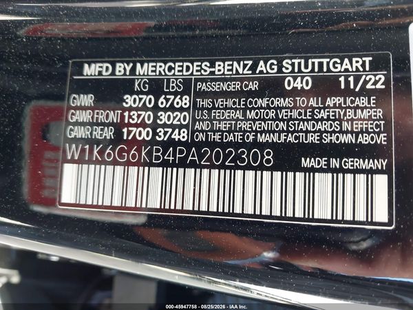 2023 MERCEDES-BENZ S 580E 4MATIC