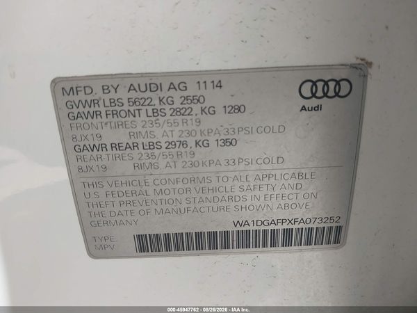 2015 AUDI Q5 3.0T PREMIUM PLUS — I9