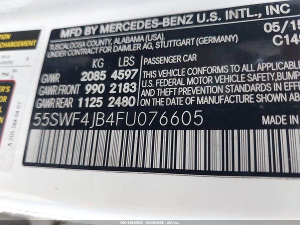 2015 MERCEDES-BENZ C 300 Base — I9