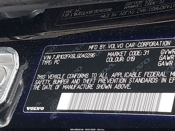 2020 VOLVO S60 T5 MOMENTUM