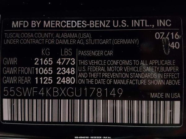 2016 MERCEDES-BENZ C 300 SPORT 4MATIC