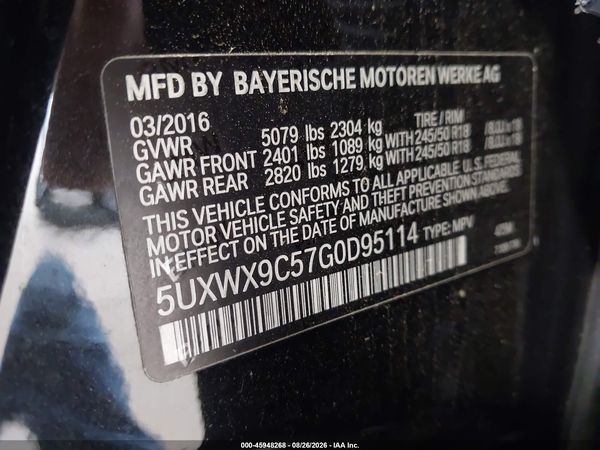 2016 BMW X3 XDRIVE28I — I9