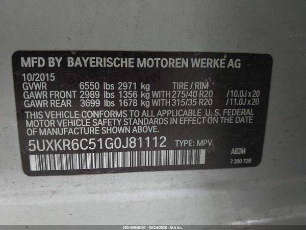 2016 BMW X5 XDRIVE50I