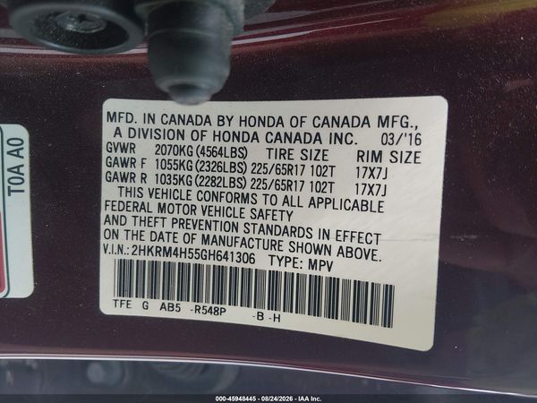 2016 HONDA CR-V EX