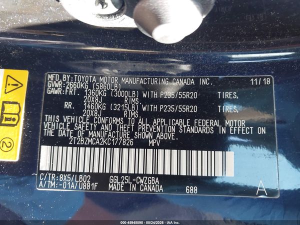 2019 LEXUS RX 350 350 Standard