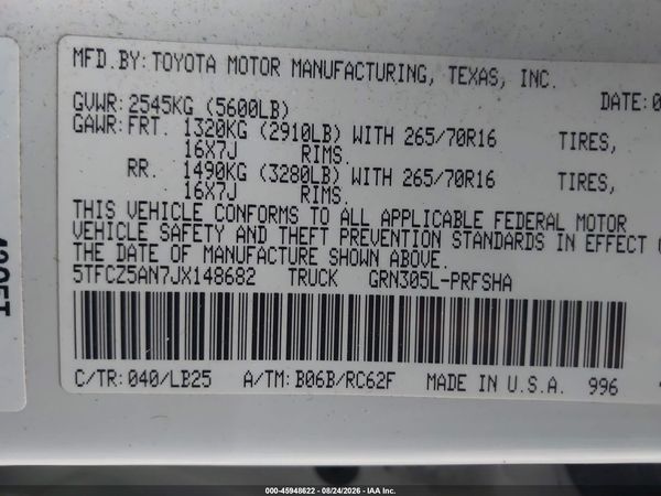 2018 TOYOTA TACOMA TRD PRO