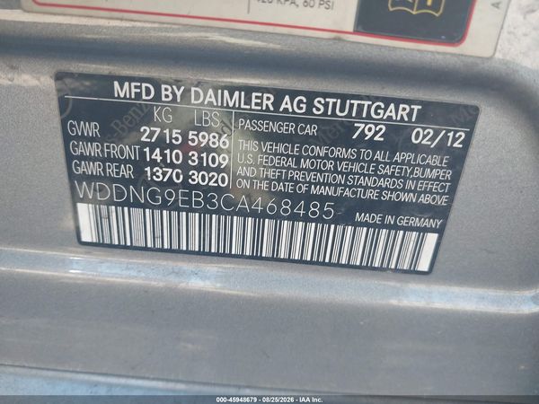 2012 MERCEDES-BENZ S 550 4MATIC