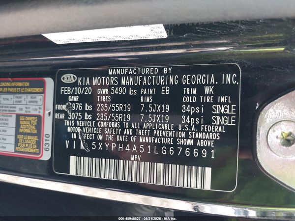 2020 KIA SORENTO 3.3L EX