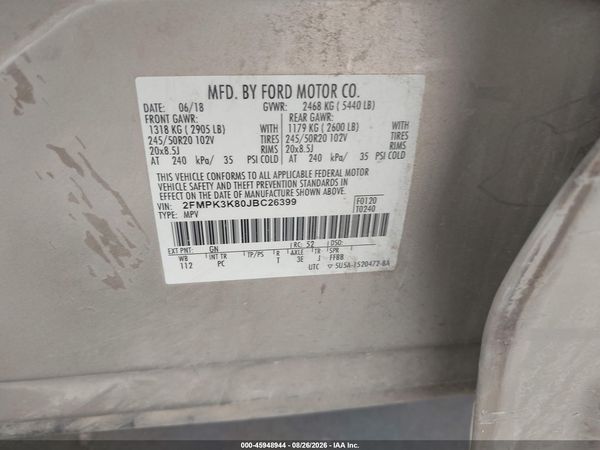 2018 FORD EDGE TITANIUM — I9