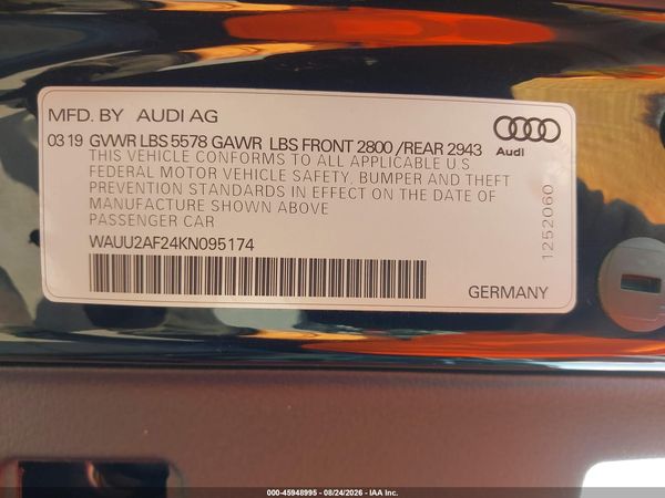 2019 AUDI A7 55 PREMIUM — I9