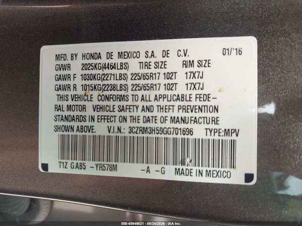 2016 HONDA CR-V EX