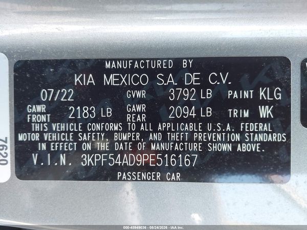 2023 KIA FORTE GT-LINE — I9