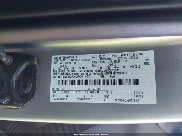 2020 FORD F-150 XL — I9