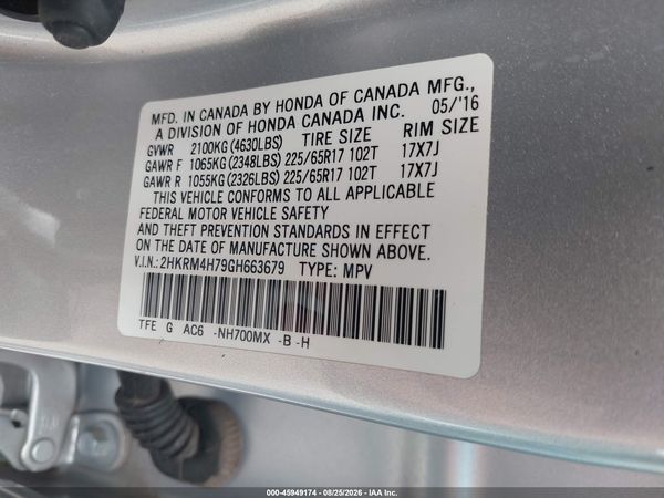 2016 HONDA CR-V EX-L — I9