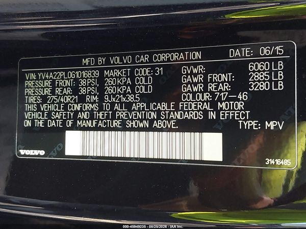 2016 VOLVO XC90 T6 INSCRIPTION
