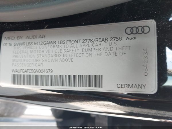 2016 AUDI A6 3.0T PREMIUM PLUS