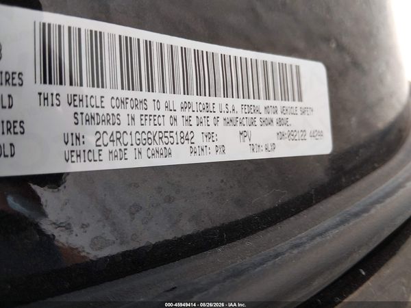 2019 CHRYSLER PACIFICA LIMITED — I9