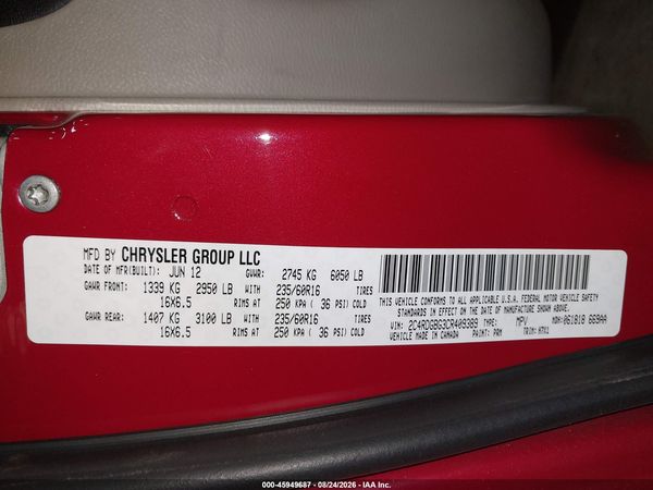 2012 DODGE GRAND CARAVAN SE/AVP