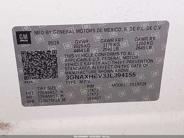 2018 CHEVROLET EQUINOX LS — I9