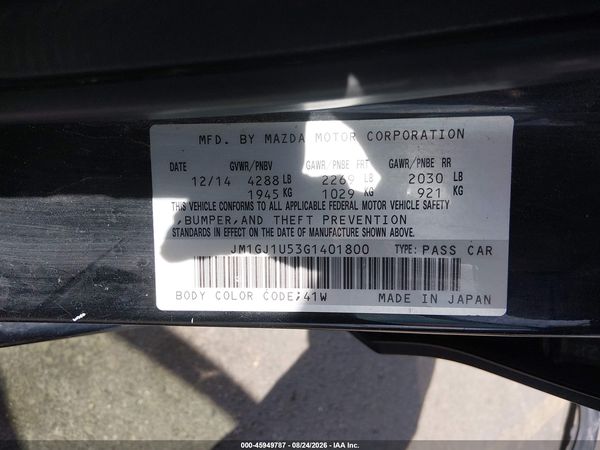 2016 MAZDA MAZDA6 I SPORT