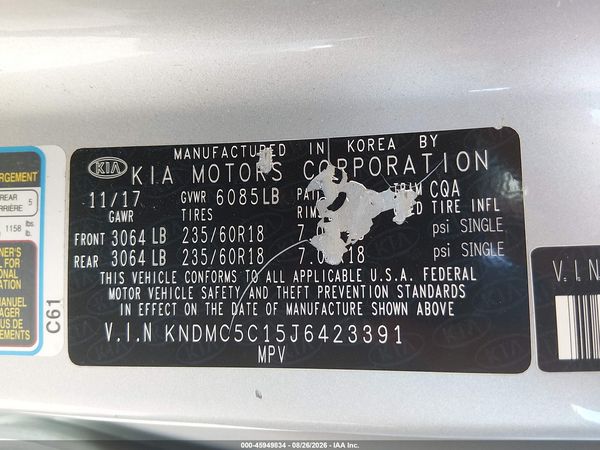 2018 KIA SEDONA SX — I9