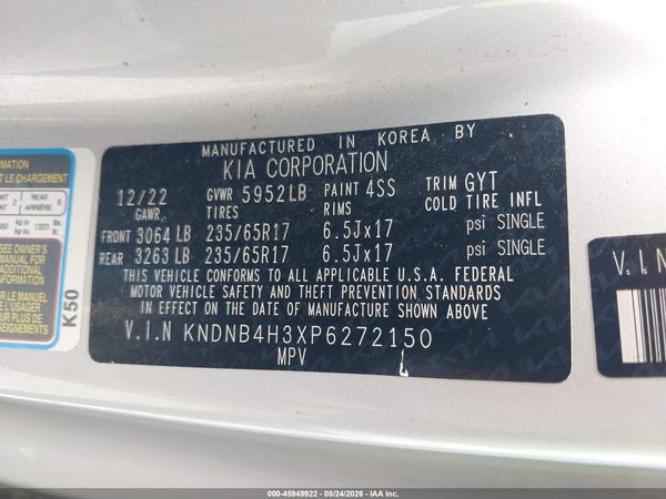 2023 KIA CARNIVAL MPV LX SEAT PACKAGE — I9