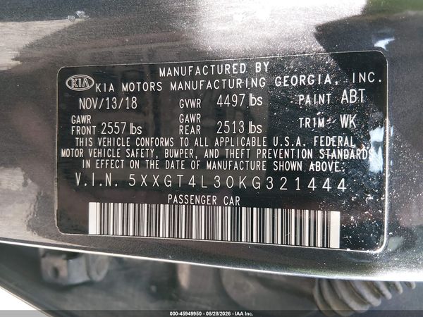 2019 KIA OPTIMA S — I9